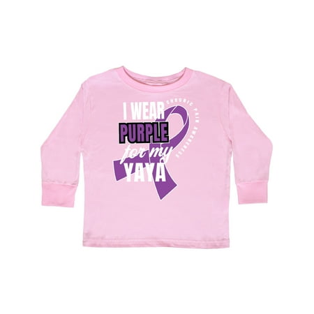

Inktastic Chronic Pain I Wear Purple For My Yaya Gift Toddler Boy or Toddler Girl Long Sleeve T-Shirt