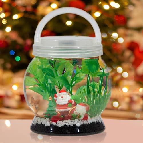 Small Betta Tetra Fish Tank Decorations SetAquarium with 20 Color LED