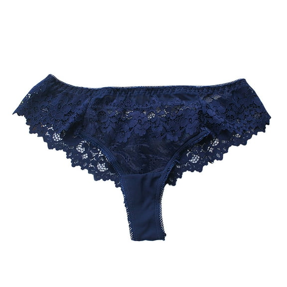 Women's Low Rise Lace Thong V-String Underwear Cheeky Embroidery Breathable Sexy Minimalist Lingerie No Show Comfort Fit Everyday Sheer Design