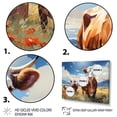 thumbnail image 3 of Designart "Grazers Geometric Cattle Pastoral art painting I" Animals Floater Framed Wall Art Living Room, 3 of 7