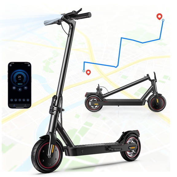iScooter Electric Scooter for Adults, 21.7 Miles Max Range with 21 MPH Top, 350W Foldable Commuting Electric Scooter, 3-Speed & Cruise Control Escooter Teens
