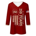 thumbnail image 4 of 4th of July T-Shirts for Women's 250th Anniversary Patriotic Graphic Print Raglan Sleeve T Shirt For Fourth Of July Celebration And National Red S, 4 of 4
