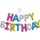 thumbnail image 1 of Black Happy Birthday Balloons Banner 16 Inch Mylar Foil Letters Birthday Sign Banner Bunting Reusable for Girls Boys Kids & Adults Birthday Decorations and Halloween Party Supplies, 1 of 6
