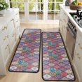 thumbnail image 4 of Kitchen Rugs Sets Of 2,Red Boho Ethnic Geometric Pattern Anti Fatigue Kitchen Mat Rugs Non Slip Washable,Decorative Kitchen Floor Mats for Kitchen,Sink,Laundry,17"x47"+17"x47", 4 of 5