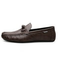 thumbnail image 4 of Men's Casual Loafers Slip On Leather Shoes Comfortable Lightweight Driving Shoes Male Moccasins Classic Penny Loafer Flats Boat Shoes Outdoor Walking Shoes, 4 of 12