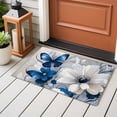 thumbnail image 3 of Rectangle Rug 2x3ft Area Rug,Spring Garden Booming Floral Area Rugs for Living Room Bedroom,Elegant White Blue Flower Floor Mat Non-Slip Non-Shedding Carpet Indoor Accent Rugs, 3 of 9