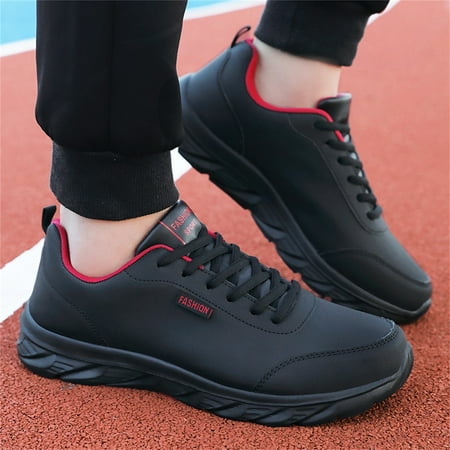 

Cathalem Sneaker Rack for Men Mens Shoes Large Size Casual Leather Laace Up Solid Color Casual Fashion Simple Shoes Running Technicalsportshoe Red 11.5