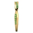 thumbnail image 4 of 0.16 ctw Wedding Band for Women - 14K Yellow Gold Simulated Green Diamond Stackable Eternity Ring, 4 of 6