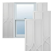 Ekena Millwork 12"W x 39"H True Fit PVC Cedar Park Fixed Mount Shutters, Primed (Per Pair - Hardware Not Included)