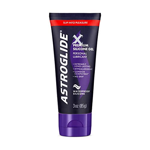 Astroglide X Gel Lubrifiant Sexuel à Base de Silicone (3 oz) Gel Lubrifiant Personnel Imperméable et Durable Sans Préservatif Non Fabriqué avec des Parabènes Ou de la Glycérine Lubrifiant Intime pour les Couples, les Hommes et les Femmes