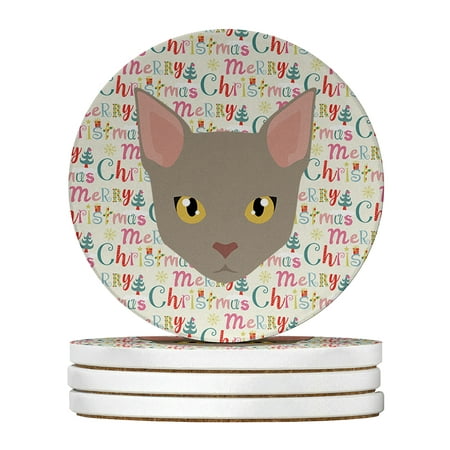 

Malayan Cat Christmas Large Sandstone Coasters Pack of 4 4 in x 4 in