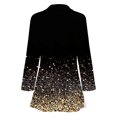thumbnail image 4 of Sacos y Chaquetas de traje Cárdigan con estampado de lentejuelas para mujer, traje Formal, de manga larga, chaqueta de oficina de negocios, abrigo, blusa,blazer moda（Dorado， S), 4 of 5