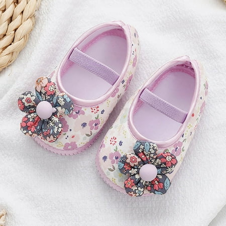 

NEGJ Baby Girls Soft Toddler Shoes Infant Toddler Walkers Shoes Colorful Flowers Princess Shoes Sandals Flat Walkers Shoes