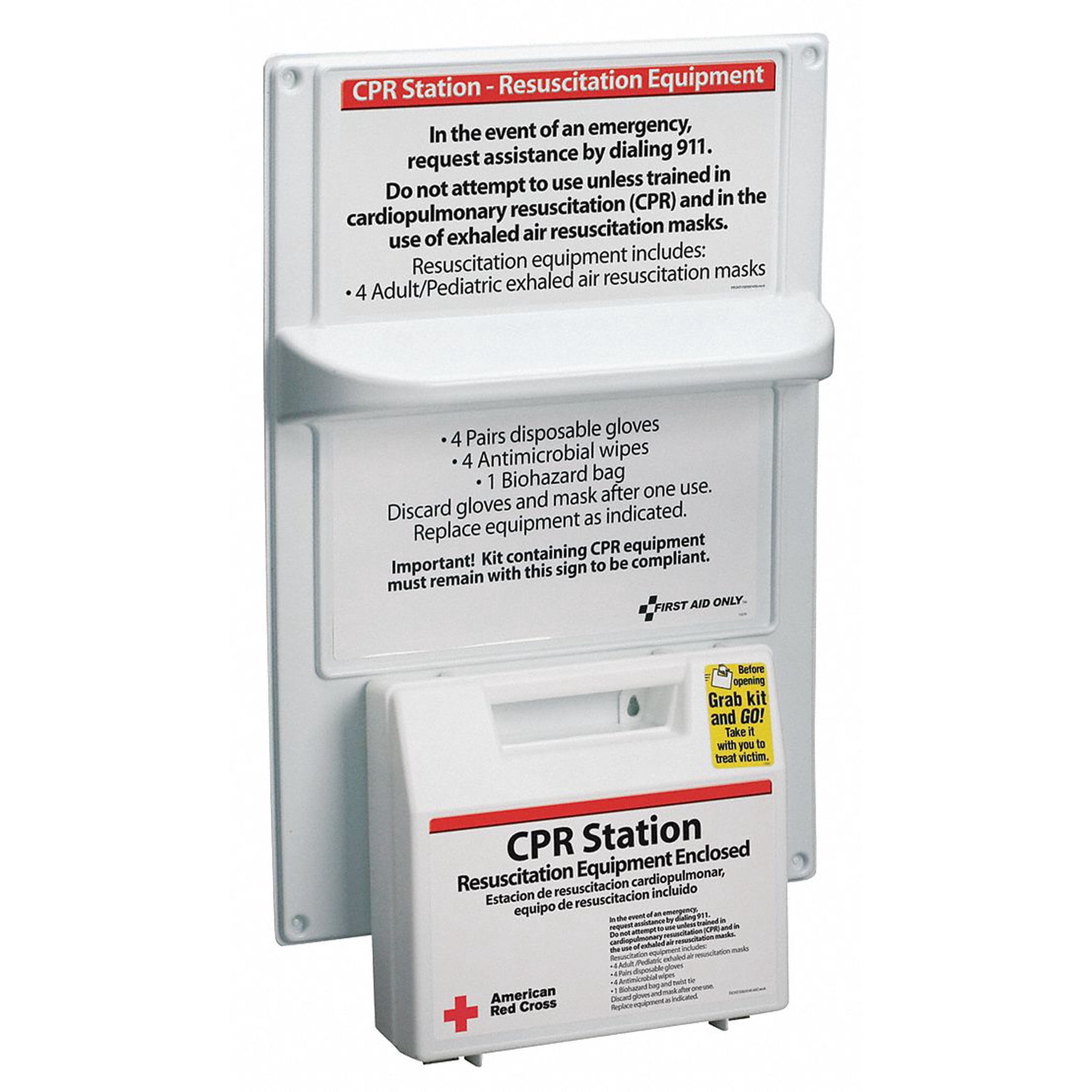 First Aid Only Bi-Lingual CPR Kit,Medium,Box