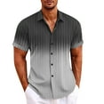 thumbnail image 2 of Mens Shirts Hawaiian Shirt For Men, Men's Vintage Button Down Bowling Shirts Short Sleeve Summer Beach Shirt Gifts for Men Gray Polyester 4XL, 2 of 5
