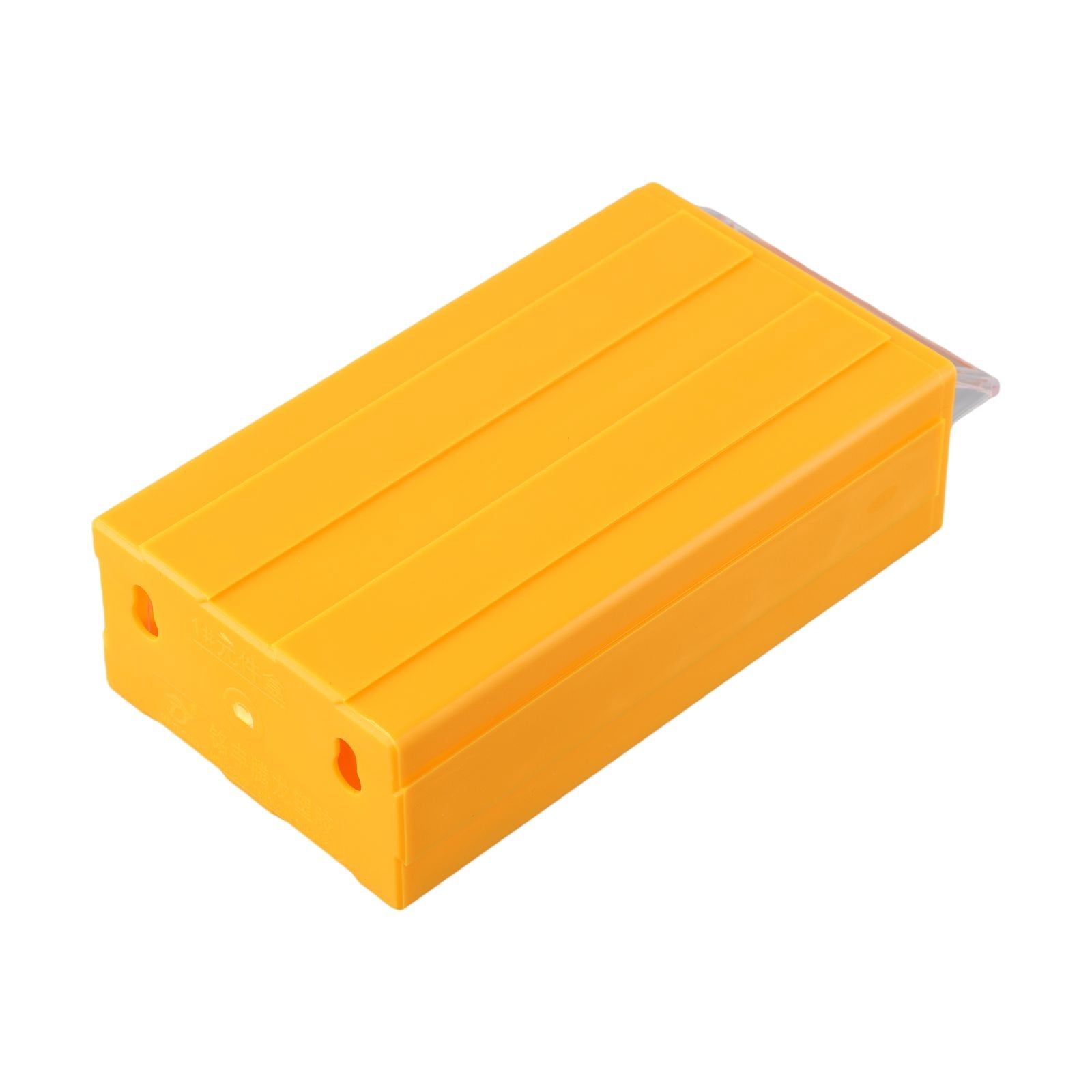 Hardware Tool Storage Box Stackable Plastic Screw Nail Beads Storage Container Component Drawer Toolbox Organizer 2Pcs Yellow Smile Home