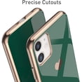 thumbnail image 3 of Case for iPhone 11 6.1 Inch, Soft Silicone TPU Slim Case Electroplated Heart Phone Case Simple Luxury Shockproof Protective Case -Dark Green Heart, 3 of 14