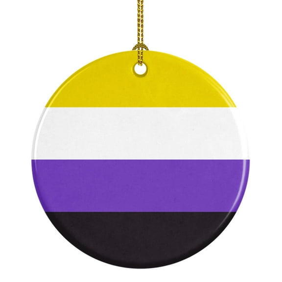 Nonbinary Pride Ceramic Ornament