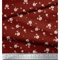 thumbnail image 3 of Soimoi Polyester Crepe Fabric Leaves & Magnolia Floral Printed Fabric 1 Yard 52 Inch Wide, 3 of 5