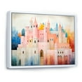 thumbnail image 2 of Designart "Vibrant Blush Pastel Fortress" Castles Floater Framed Wall Art Living Room, 2 of 5