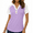 Multicolor4, variant on Women's Casual Henley Shirt Short Sleeve Color Block Button Up V-Neck Tee Tops for Summer