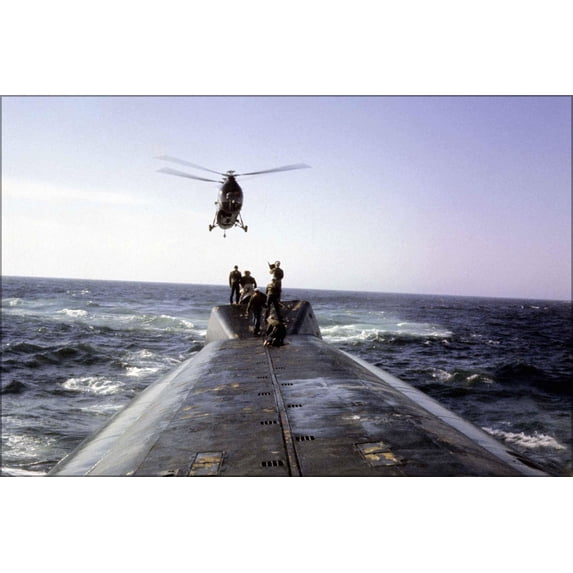 24"x36" Gallery Poster, Helicopter picking up Captain Beach for transfer to the White House 1960