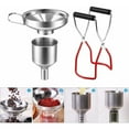 thumbnail image 4 of Stainless steel funnel set, 4 piece jam funnel Filling funnel Funnel set with handle, tin tongs Stainless steel funnel for transferring spices, liquids, powder, beans, jam, 4 of 5