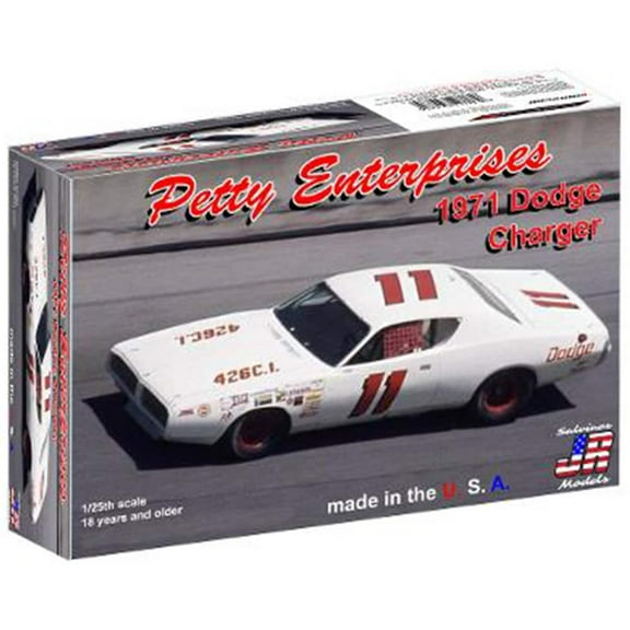 SJMPEDC1971DA 1/24 Petty Enterprises 1971 Dodge Charger Flathood Plastic Model Car Kit