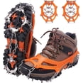 thumbnail image 1 of Crampones para zapatos, tacos de tracción, empuñaduras de nieve para hielo con 19 púas de acero inoxidable, garras, botas antideslizantes, púas para caminar, escalar y caminar, 1 of 5
