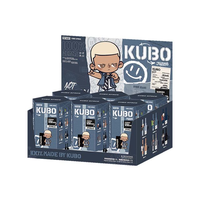 POPMART KUBO JEANS Series Blind Box Data Cable IPhone TYPE-C Mystery Box Doll Cute Anime Figure Ornaments Collection Gift
