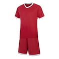 thumbnail image 2 of HUANBAI Kids Boys Short Sleeve T Shirt And Mesh Shorts Soccer Football Set 7-8 Years, 2 of 5
