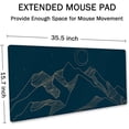 thumbnail image 2 of Mountain & Moon Landscape Blue Desk Mat, Extended Gaming Mouse Pad 35.5x15.7 in, Large Non-Slip Rubber Base Mousepad with Stitched Edges, Waterproof Keyboard Mouse Mat Desk Pad for Office, Home, 2 of 6