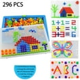 thumbnail image 1 of Juego de rompecabezas de tablero perforado con uñas de setas de colores, juego de rompecabezas de mosaico 3D, bloques de construcción, Kit de juguetes para manualidades para niños, 296 Uds., 1 of 8