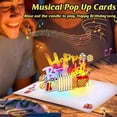 thumbnail image 3 of Tarjetas de cumpleaños 3D ligeras y musicales, tarjeta de felicitación de feliz cumpleaños, tarjeta de regalo emergente Musical con sobre, regalos de cumpleaños para mujeres y niñas, 3 of 4