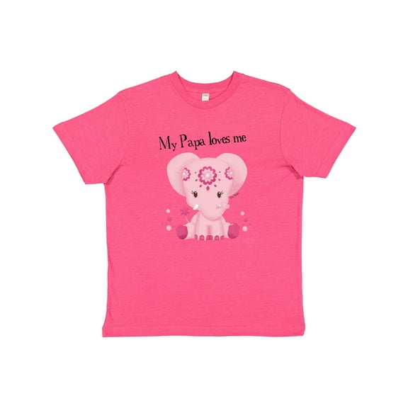 Inktastic Aditi My Papa loves me Pink Elephant beautiful Youth T-Shirt