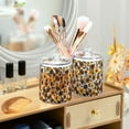 thumbnail image 3 of Yayeee 2 Pack Qtip Holder Dispenser for Bathroom with Lid Cotton Swab Canister, Brown Flowers, 3 of 6