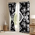 thumbnail image 3 of Homewish Vintage Bohemian Aztec Curtains Pack of 2 (42x84 Each), Mid Century Fashion Curtains Blackout, Black White Triangle Bedroom Curtains, Black Out Curtains Decor, 3 of 6
