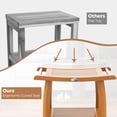 thumbnail image 6 of Gymax Teak Wood Shower Bench 2-Tier Wooden Shower Stool w/ Curved Seat Handles Small, 6 of 10