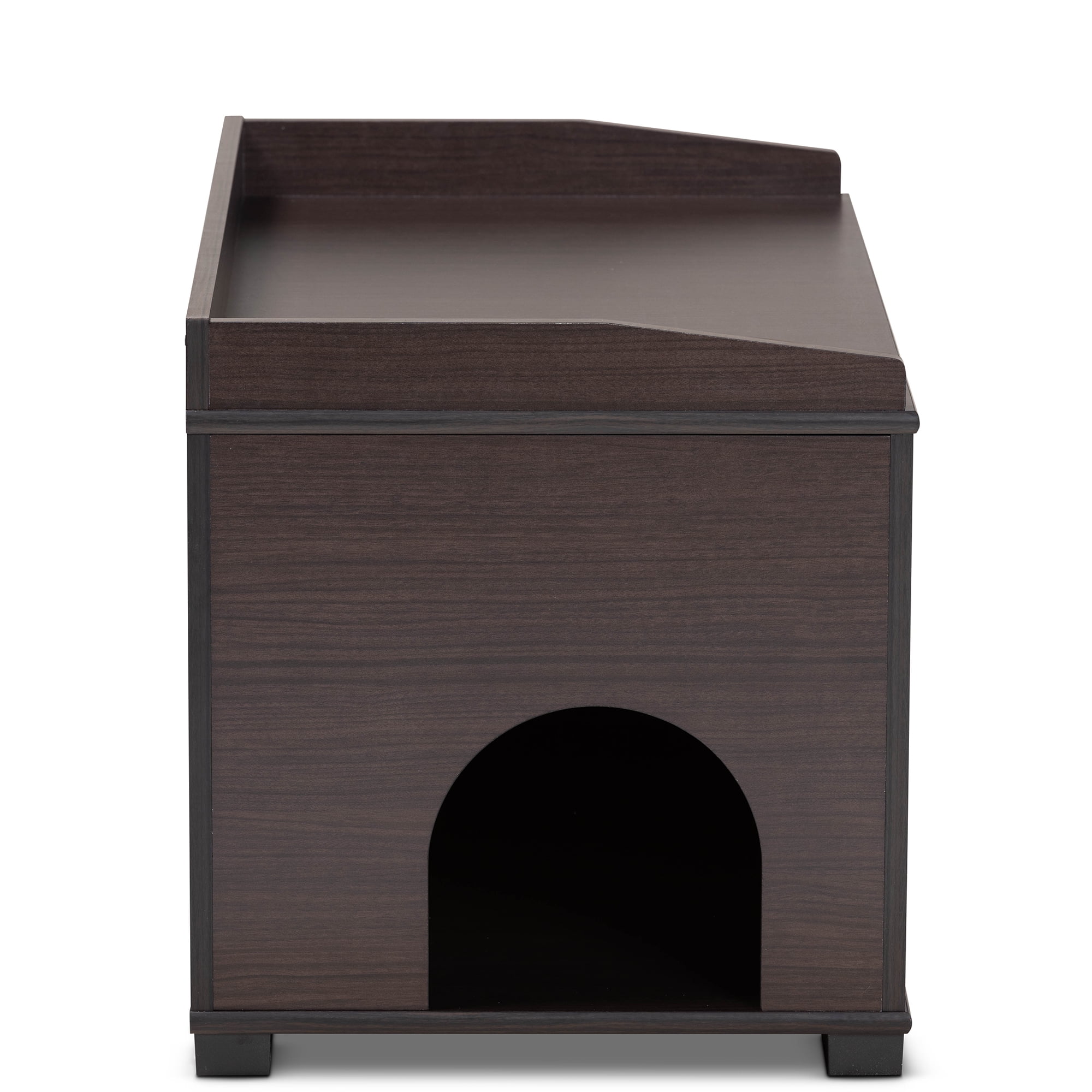 Baxton Studio Mariam Modern and Contemporary Dark Brown Finished Wood Cat Litter Box Cover House