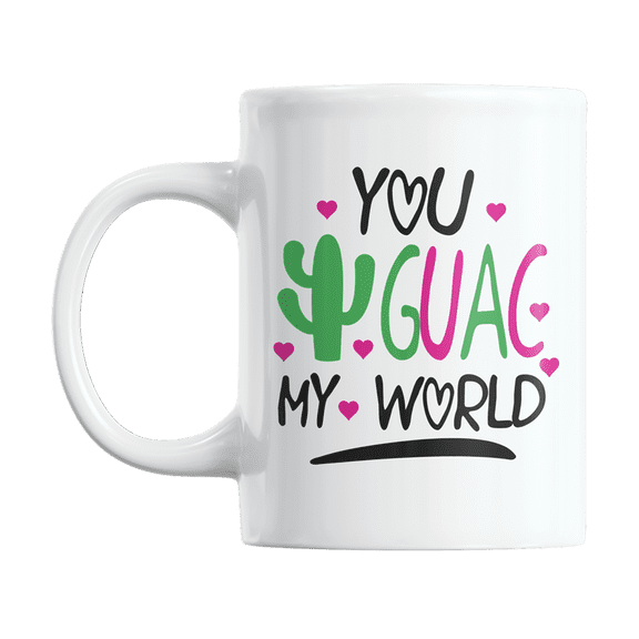 You Guac My World, Funny Avocado Guacamole Humor Pun Coffee & Tea Gift Mug (11oz)