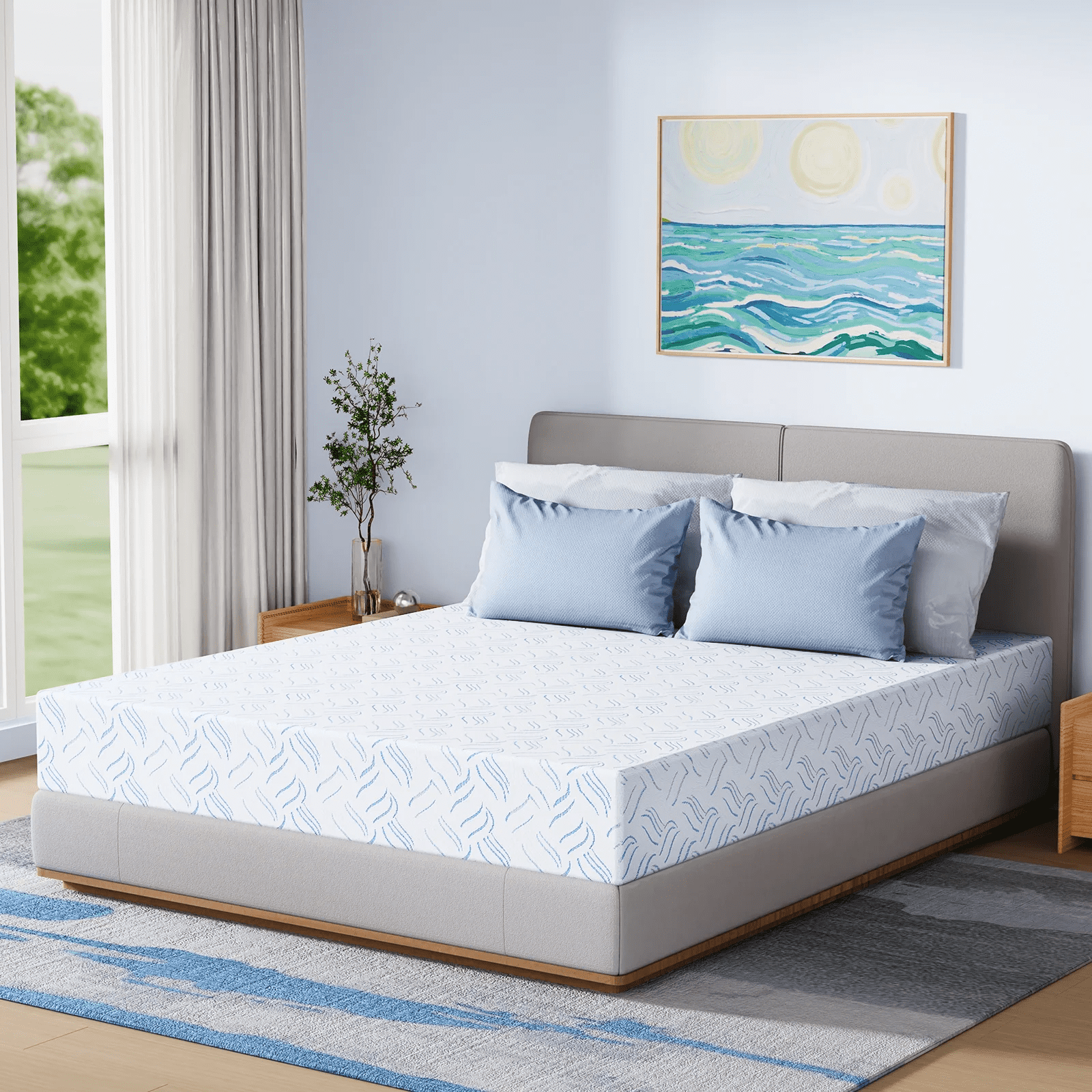 KOW 12 inch Full Szie Memory Foam Mattress in a Box,Medium,Euro Top,Cooling & Pressure Relief