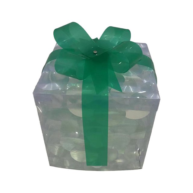 Lighting Christmas Party Desktop Ornament Gift Box With Bow Durable Outdoor Plastic LED Creative Ornaments