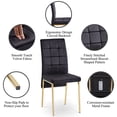 thumbnail image 6 of Ergonomic Dining Table Set with Velvet High Back Nordic Dining Chair & Creative Design MDF Dining Table, 5 Piece Dining Table Set, Wooden Table & Upholstered Chair for Small Places(Black), 6 of 9