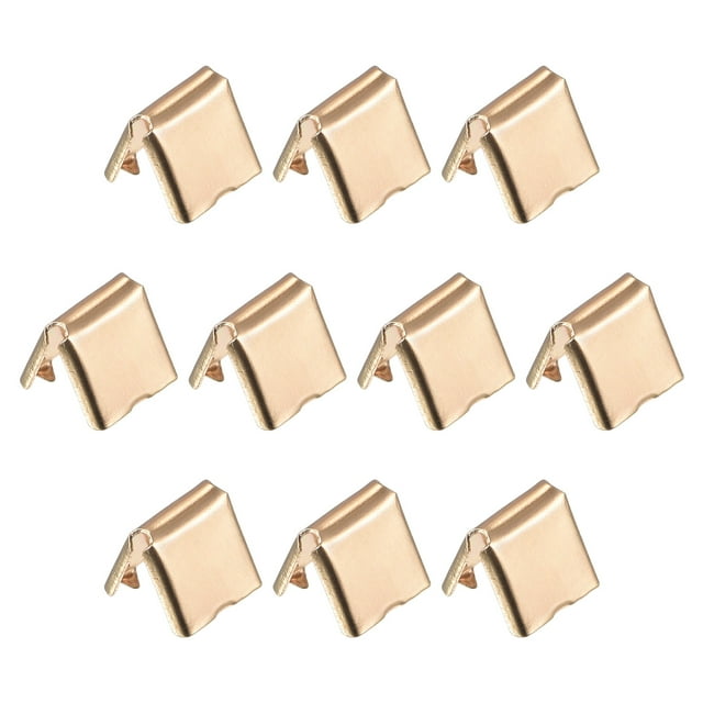 Unique Bargains Belt Buckle End Tips, 6mm Ribbon Crimp Clasps for DIY Gold Tone 24Pack