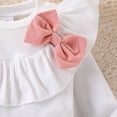 thumbnail image 5 of Mifsaly 2 Piece Skirt Sets for Girls Long Sleeve Ribbed Ruffle Tops with Bowknot and Pleated Skirts Toddler Kids Cute Casual School Fall Winter Outfits, 5 of 8