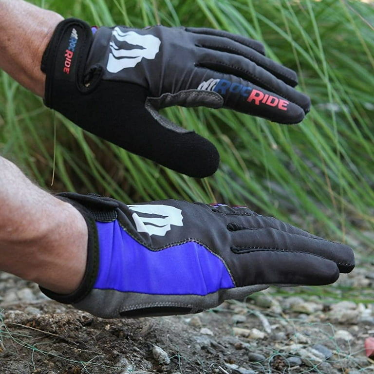 RocRide Full Finger Gel Padded Cycling Gloves for Road or Mountain Biking