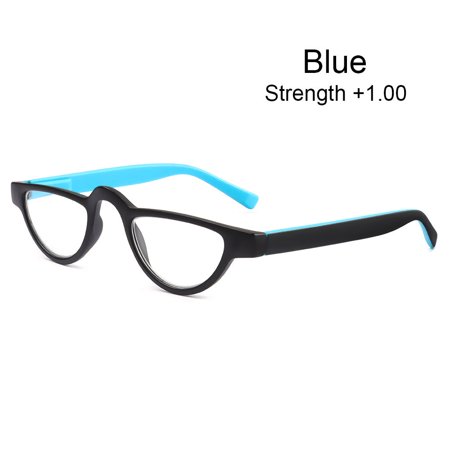 +0~+3.5 Portable Vision Care Diopter +0~+3.5 Women&Men HD Gradient Presbyopic Eyeglasses Hyperopia Glasses Cat Eye Reading Glasses Magnifying Eyewear BLUE STRENGTH +1.00
