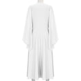 thumbnail image 4 of Women Renaissance Costume Split Sleeve Double Layer Dress for Fairy Witch Halloween Pirate Party White L, 4 of 5