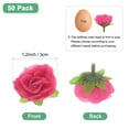 thumbnail image 3 of Uxcell 50 Paquete de Cabezas de Rosas Artificiales 1.2'' Pequeñas Cabezas de Rosa de Seda Falsa para Decoraciones de Ramo de Boda Fiesta Rojo Rosa, 3 of 7