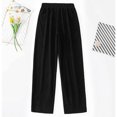 thumbnail image 5 of Lovskoo Women's Corduroy Pants Comfortable Solid Color Pocket Casual Straight Leg Pants Black, 5 of 6